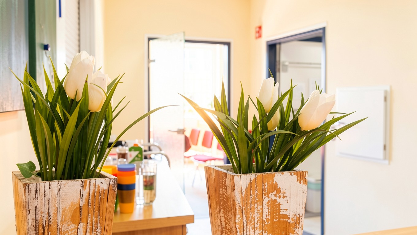 Tulpen-Dekoration im Foyer