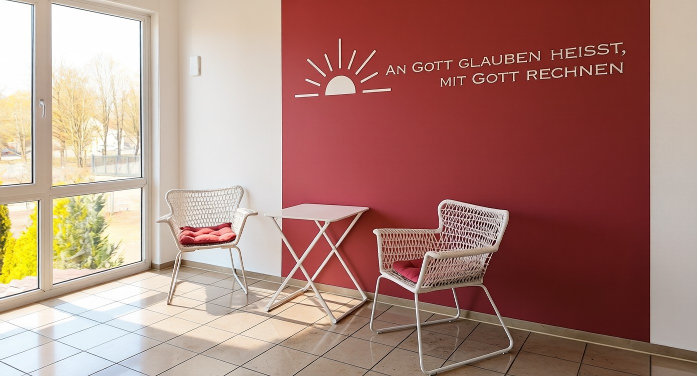 Sitzecke mit Bibelspruch